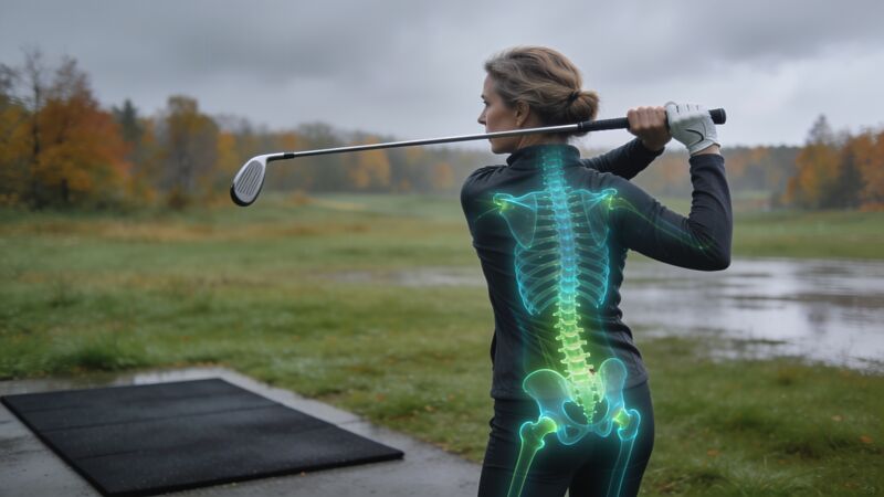 Beweglicher zum stabilen Golfschwung